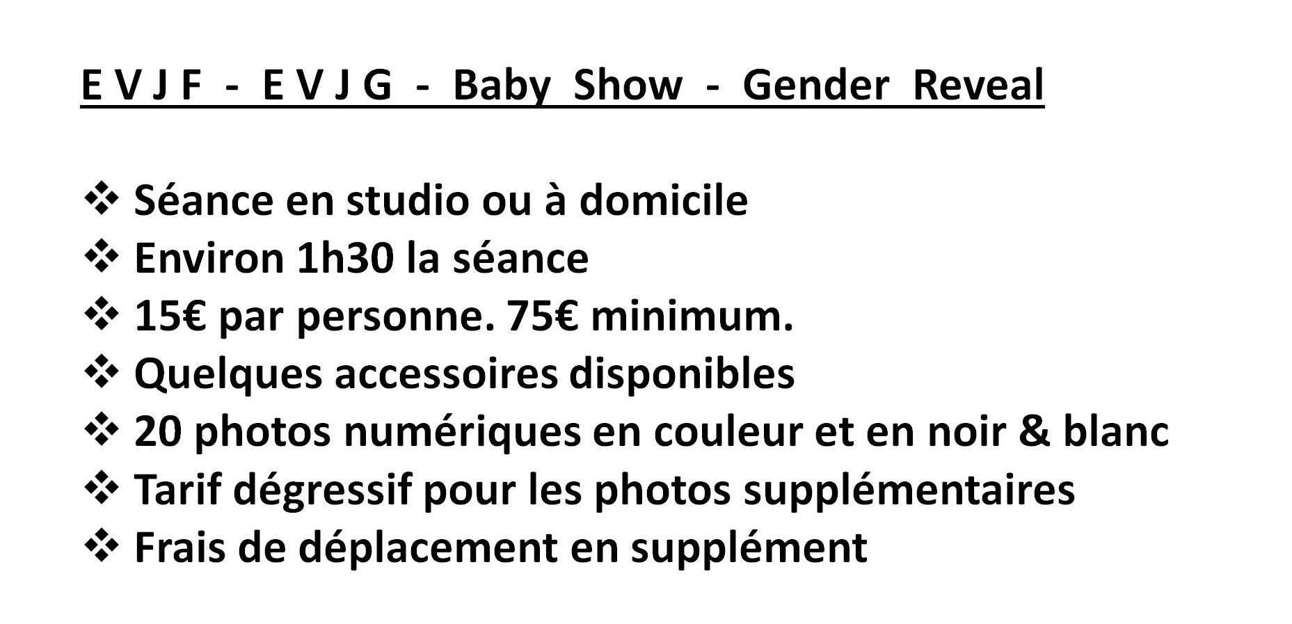 Tarif EVJF BabyShower