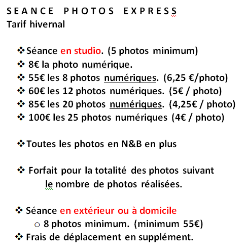 Tarif Seance express