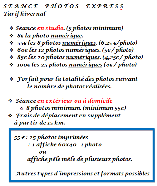 Tarif Seance express